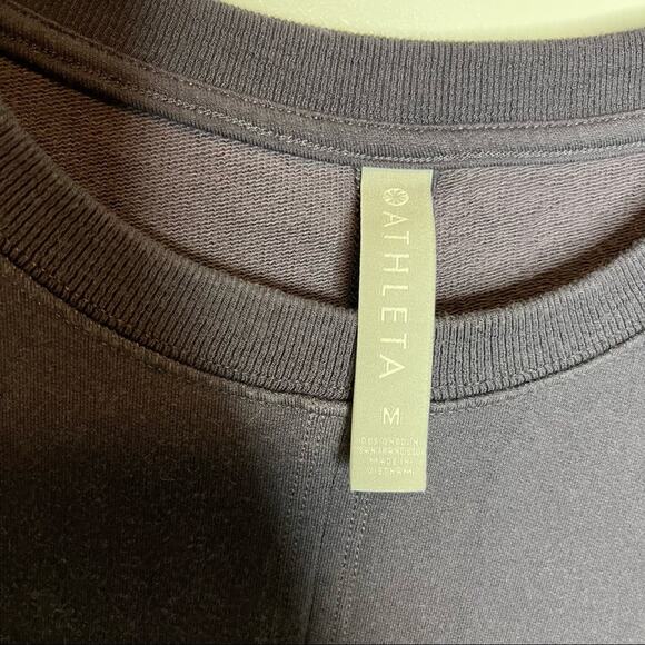Athleta Nirvana Purple Gray Side Tie Long Sleeve Sweatshirt Pullover Size Medium - Picture 5 of 7